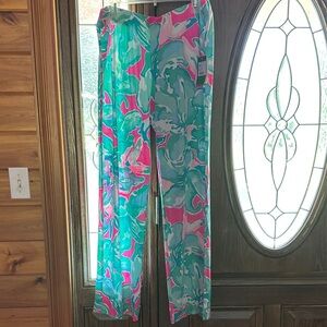 NWT Lilly Pulitzer pink sands Georgia May palazzo Pants